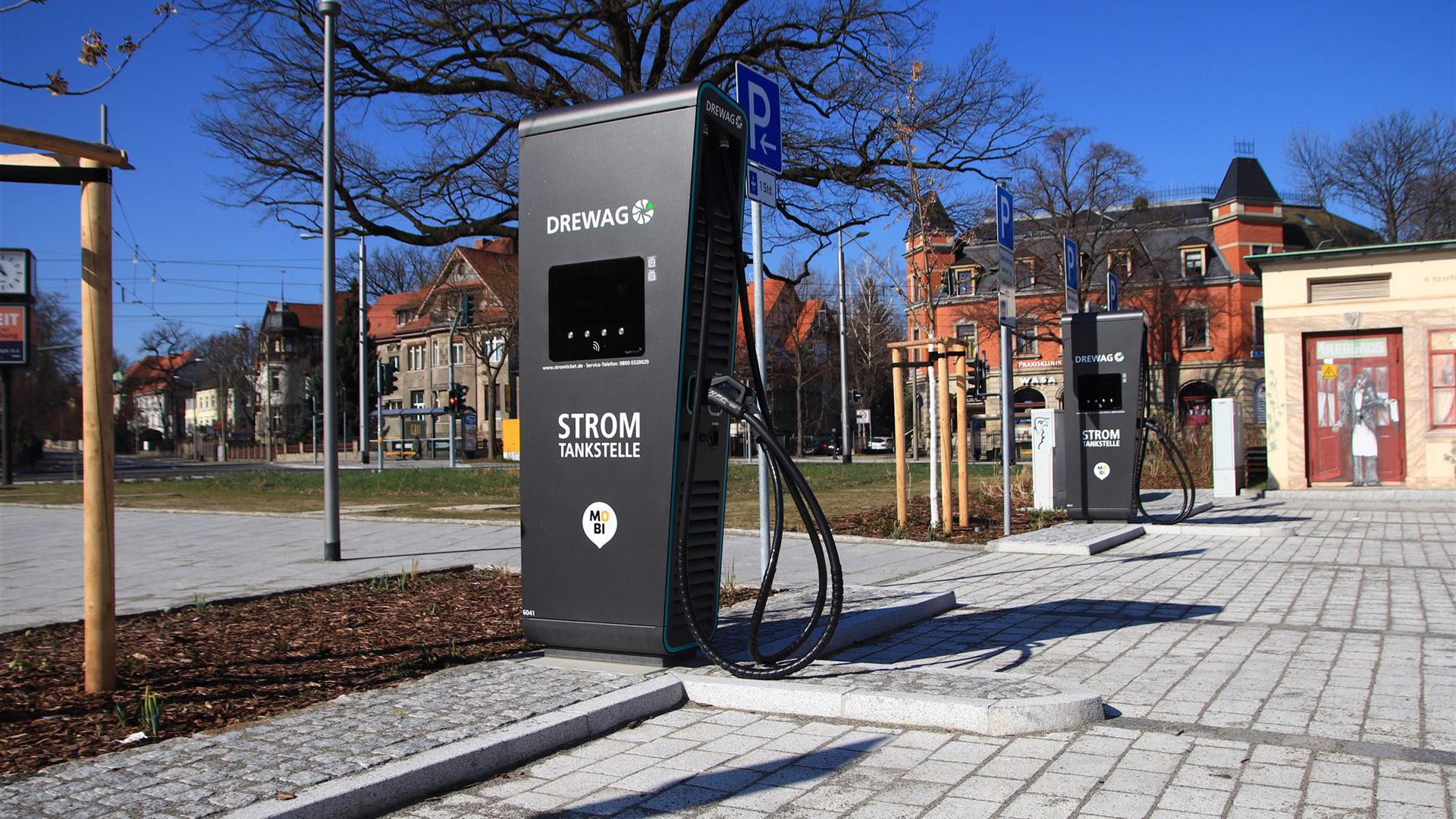 Ladesäule Elektromobilität Wasaplatz Dresden